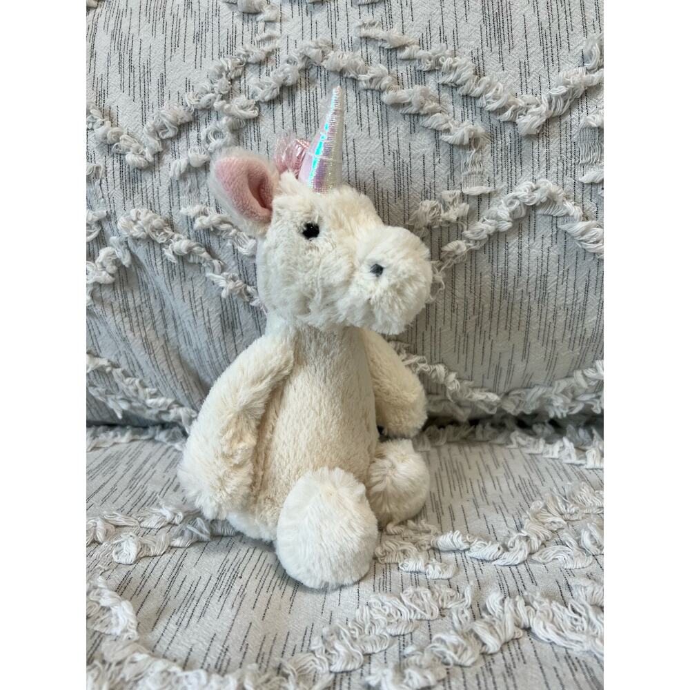 Jellycat Bashful Unicorn Iridescent Horn Stuffed Animal Mini Small Plush